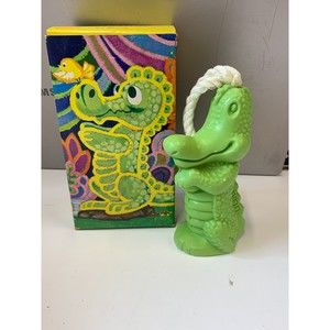 Vintage Avon AL E. GATOR Alligator Soap on a Rope New Old Stock Yellow 2
